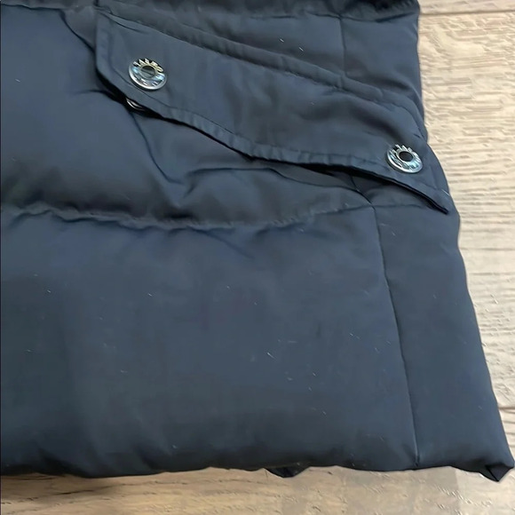 Talbots Black Puffer Vest Removable Faux Fur Hood Down Filled Pockets Small - Picture 6 of 10